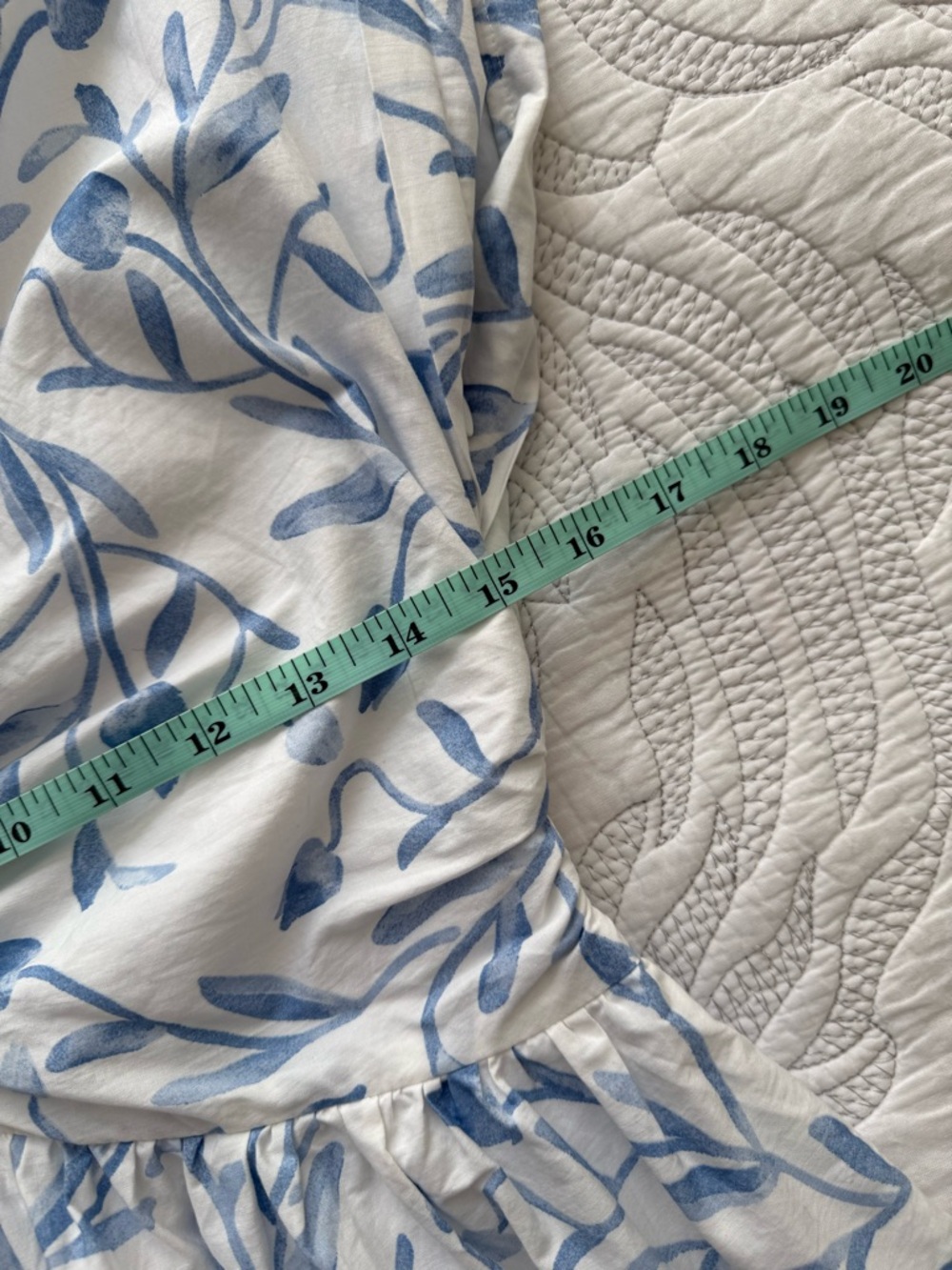 Abercrombie - Tall Cinch-Front Poplin Midi Dress - White & Blue - Picture 14 of 16